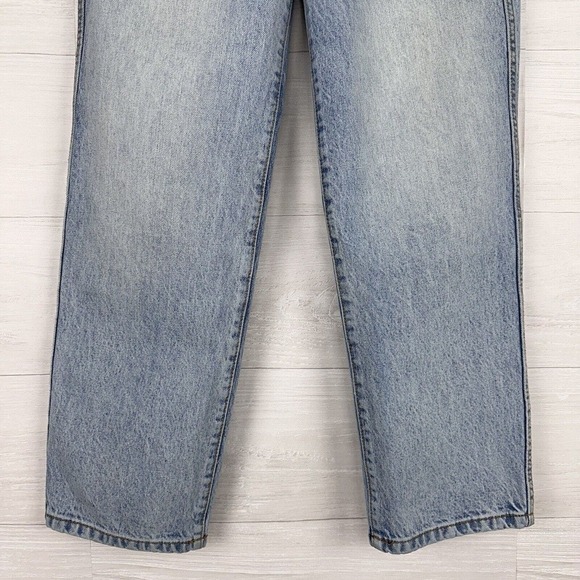 Revice Denim Crossover Waistband Loose Leg High Rise Jeans Sz 27 Blue Light Wash - Picture 6 of 16